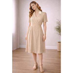 Vintage Lauren Alexandra Petites 100% Silk Pleated Academia Dress Size 4